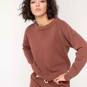 Mate the Label Organic Terry Raglan Sweatshirt Tobacco Size M